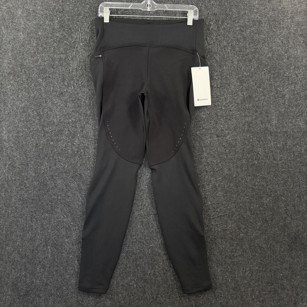 Lululemon Cold Weather HR Running Tight 28" Leggings Women's 8 Black Thermal
